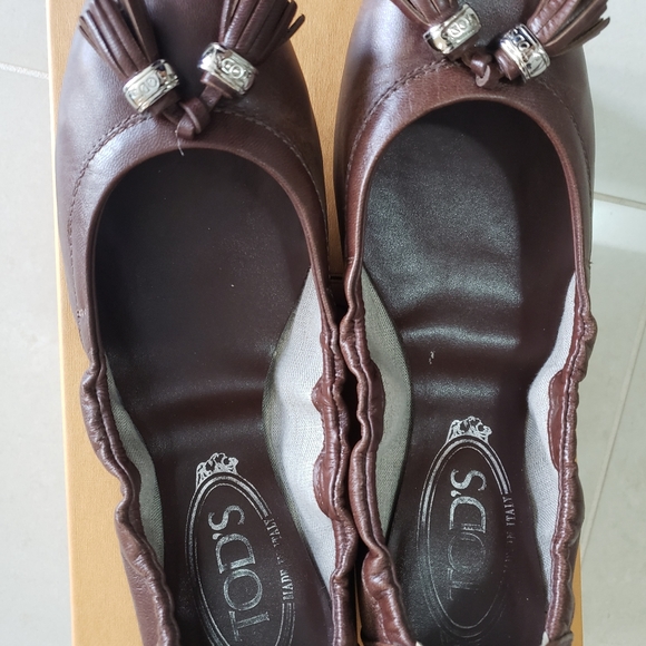 Tod's Ballerina Dee Nappine Nikel - Brown - Womens Size 36UK - Picture 4 of 8